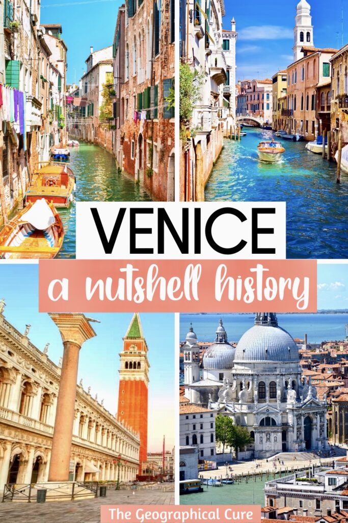 Pinterest pin for history of Venice