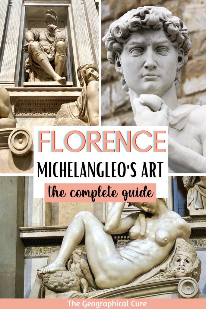 Pinterest pin for Michelangelo's art in Florence