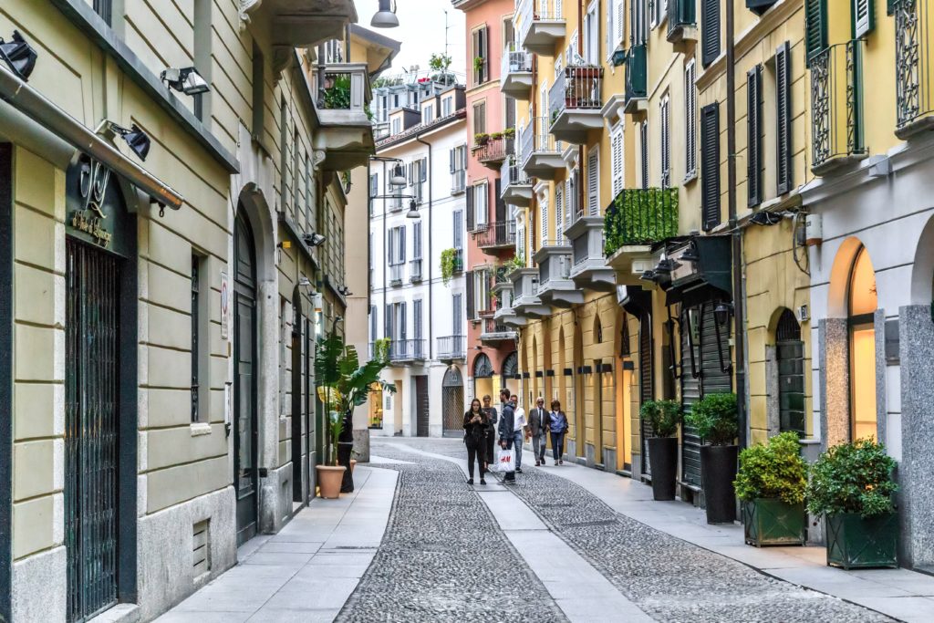 pretty street in the Brera district