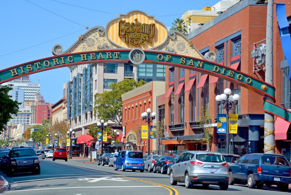 historic Gaslamp district in San Diego