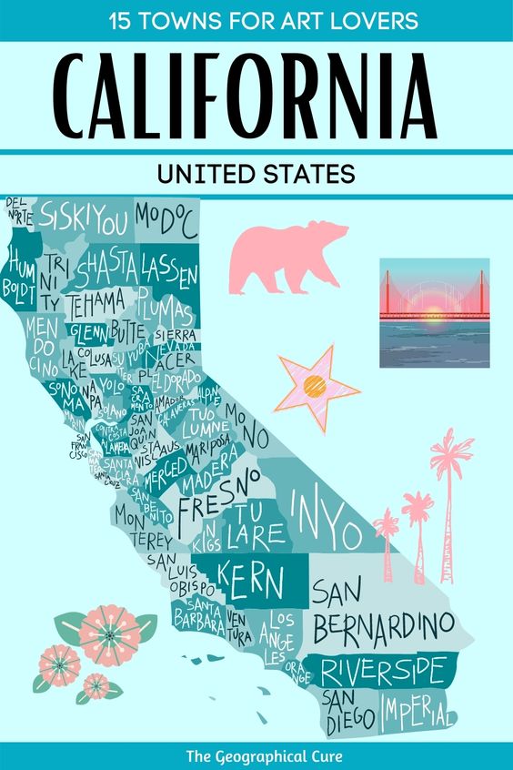 Pinterest pin for where to see art in California