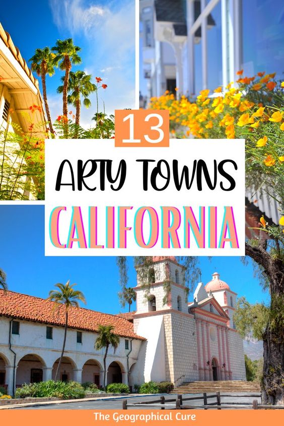Pinterest pin for best towns in California for art lovers