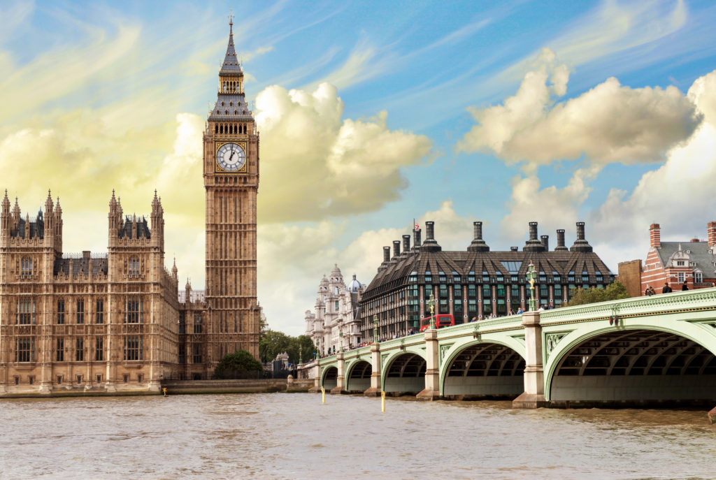 Big Ben, the Houses of Parliament and Westminster Bridge