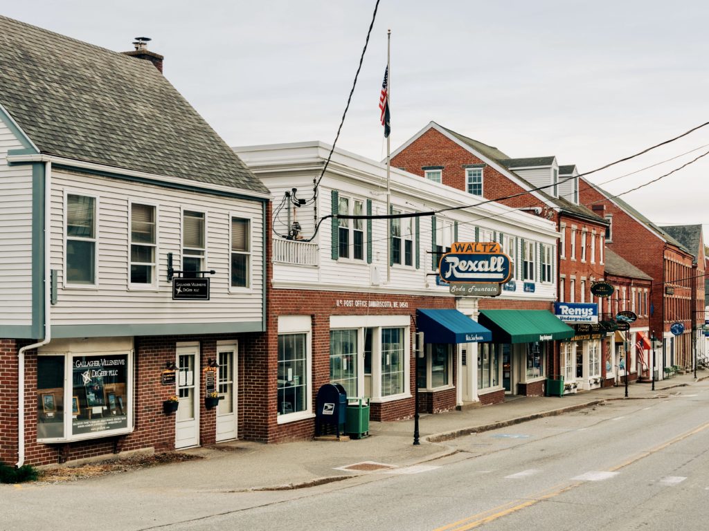 buildings on Main Street in downtown Damariscotta