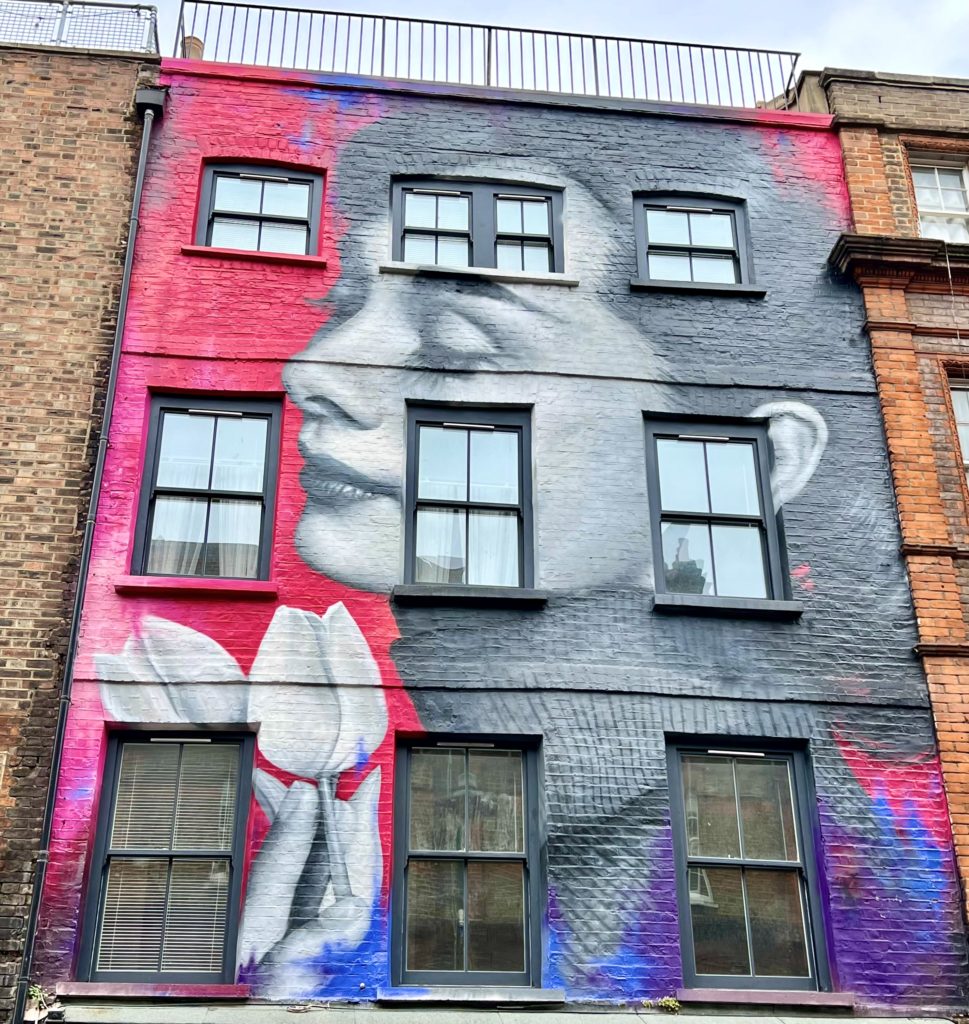 Audrey Hepburn mural on Brick Lane