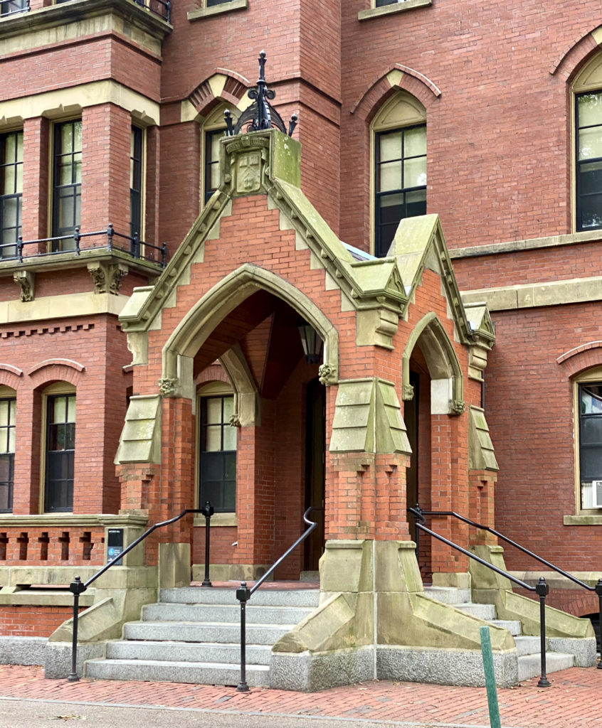 entrance to Matthews Hall at Harvard