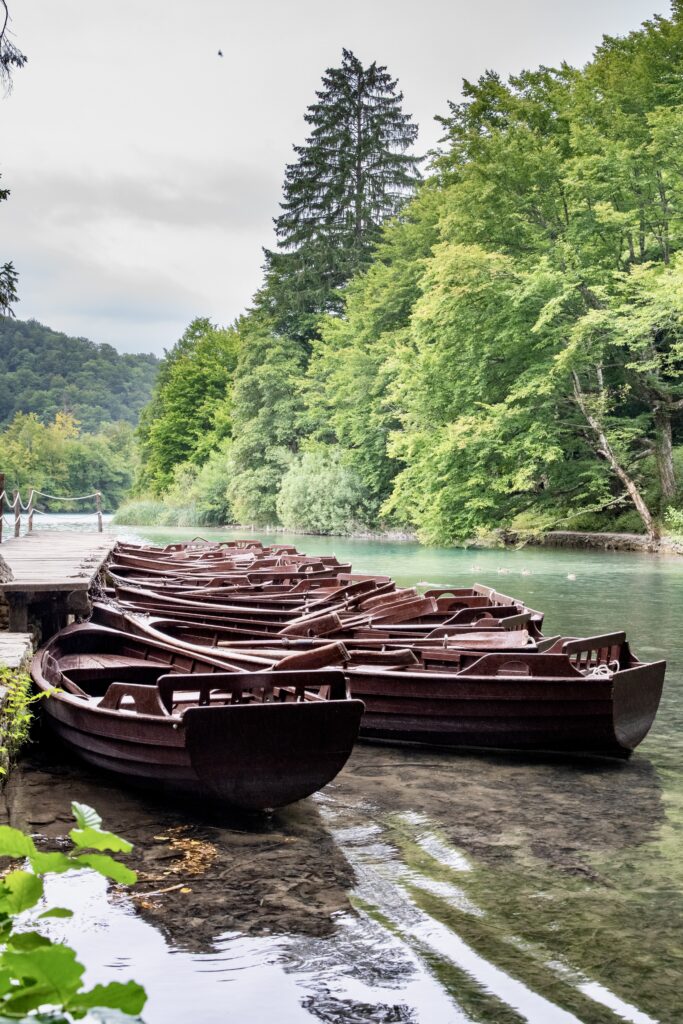 row boats on Plitvike lake