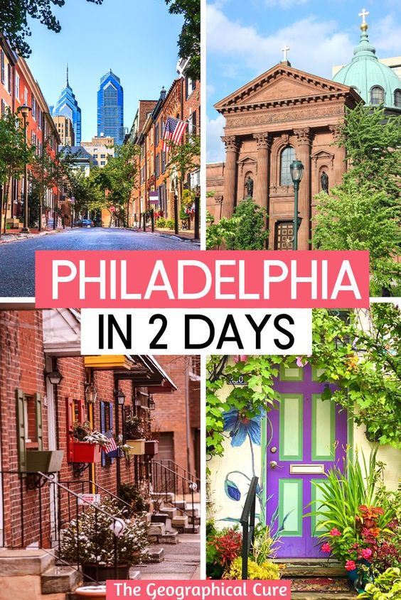 Pinterest pin for 2 days in Philadelphia