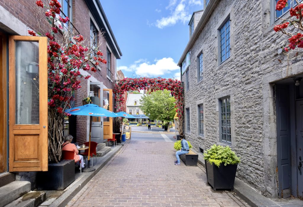 cobbled lane in Old Montreal
