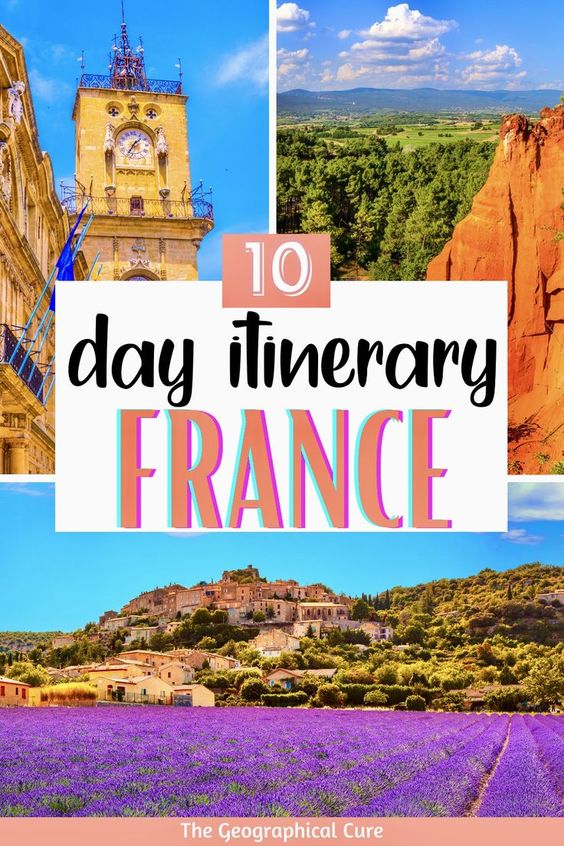 Pinterest pin for 10 day Itinerary for Southern France