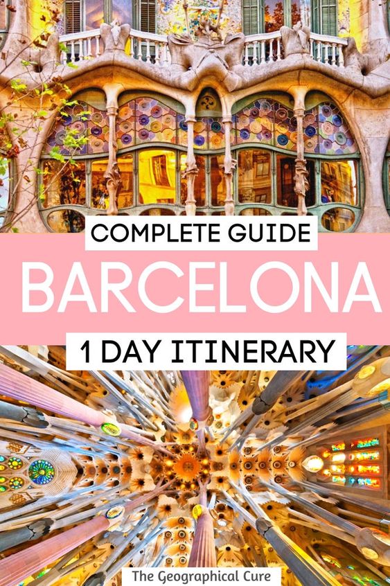 Pinterest pin for one day in Barcelona