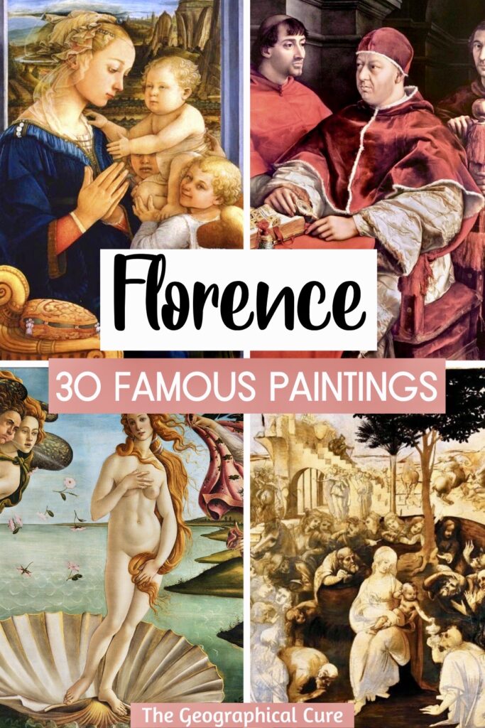 Pinterest pin for famous paintings in Florence