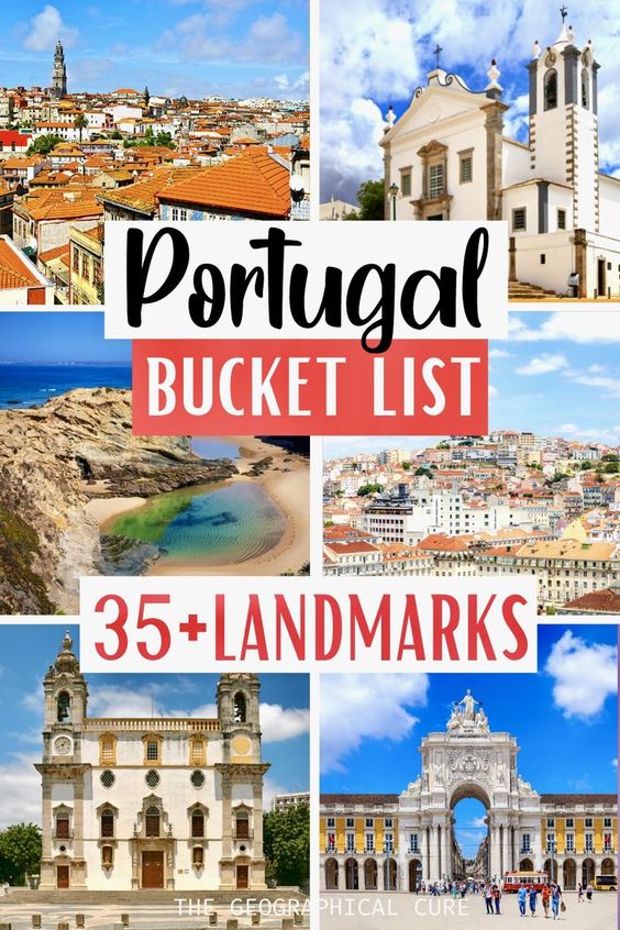 Pinterest pin for famous landmarks in Portugal