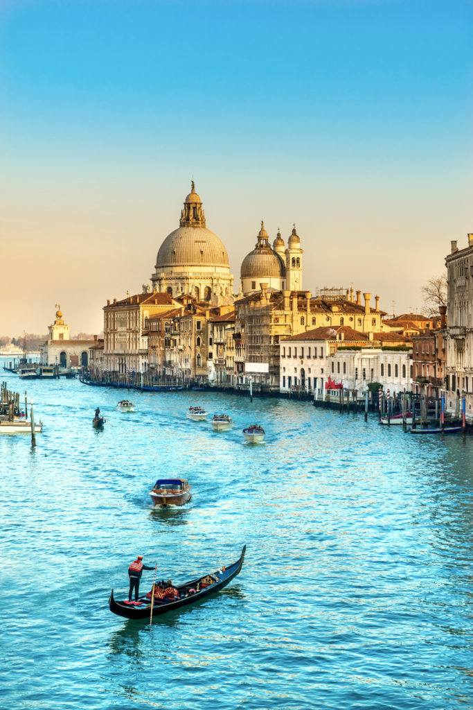 Grand Canal and Basilica Santa Maria della Salute in Venice, Italy