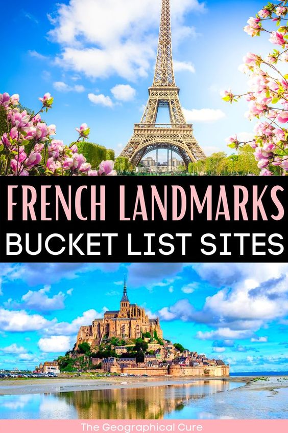 pin for famous landmarks in France