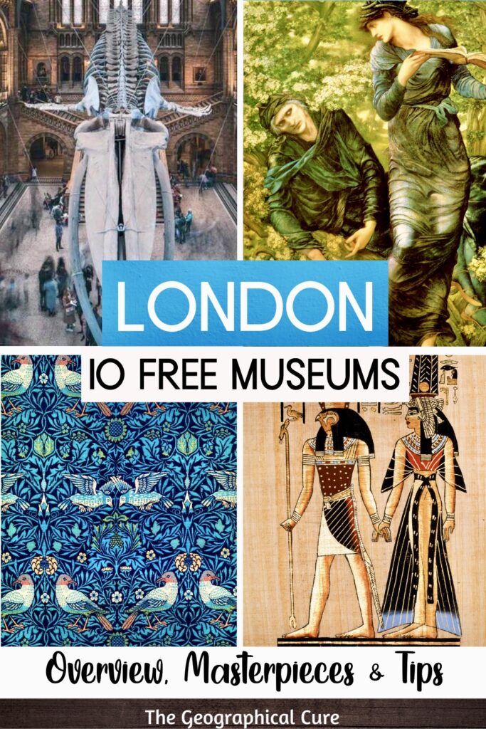 Pinterest pin for best free museums in London