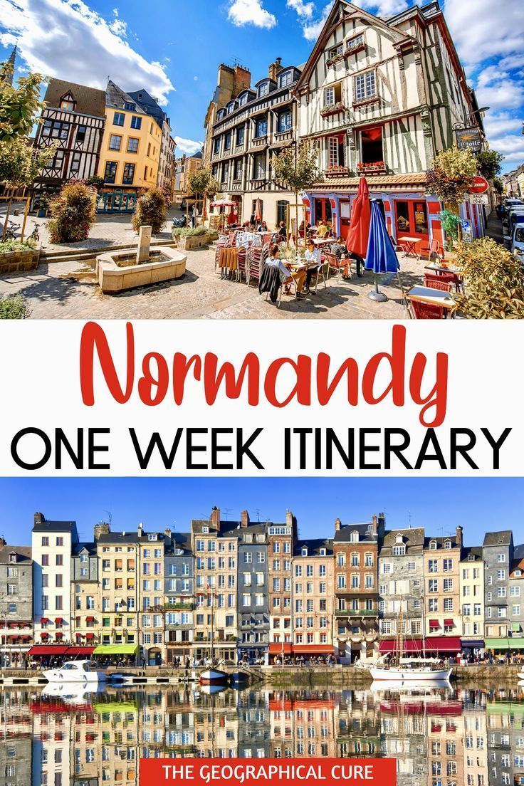 Pinterest pin graphic for one week Normandy itinerary