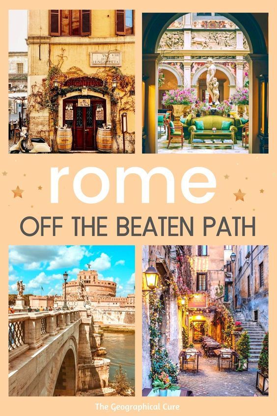 Pinterest pin for hidden gems and secret spots in Rome Italy