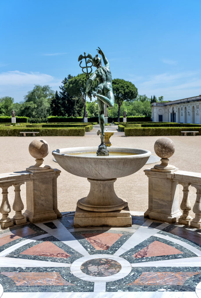 Mercury Fountain at Villa Medici. The original Giambologna sculpture is in Florence's Bargello Museum