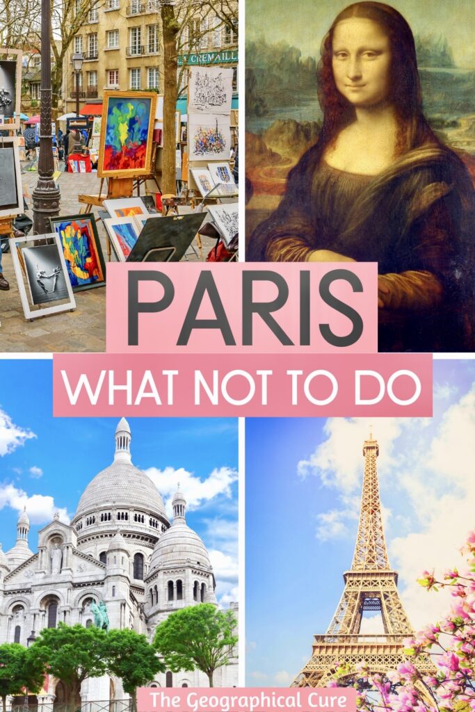 Pinterest pin graphic or tourist traps in Paris