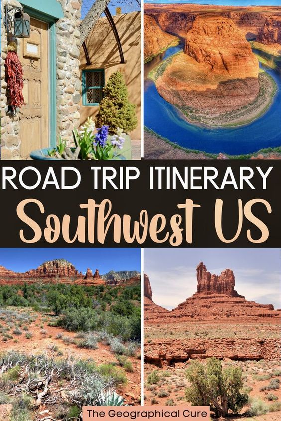 pin for 2 week itinerary for the American Southwest