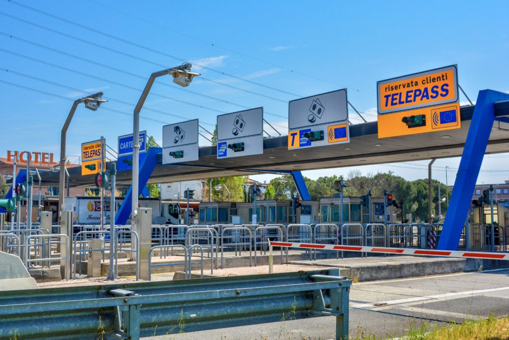Italian highway toll barrier 
