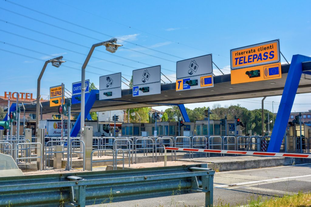 Italian highway toll barrier