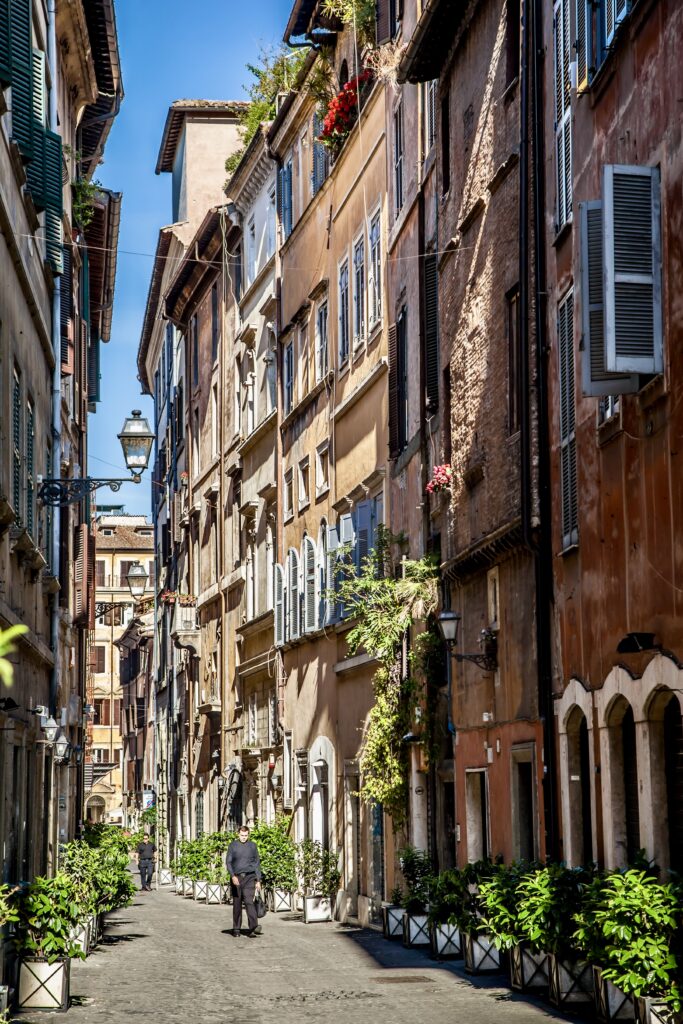 Via dei Coronari in the historic center of Rome