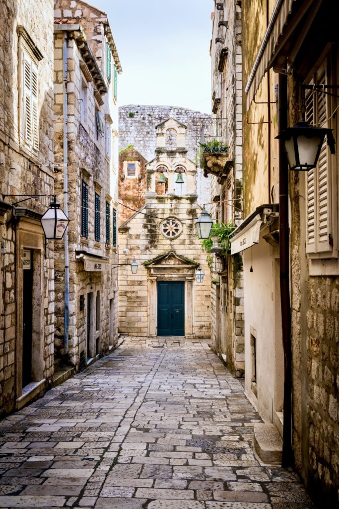 tiny lane in Dubrovnik Old Town