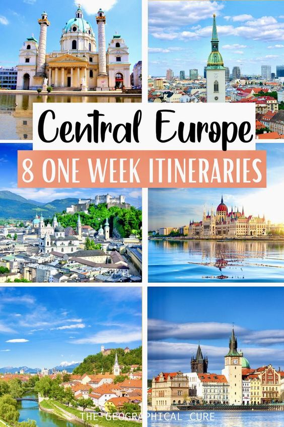 Pinterest pin for 1 week itineraries for Central Europe