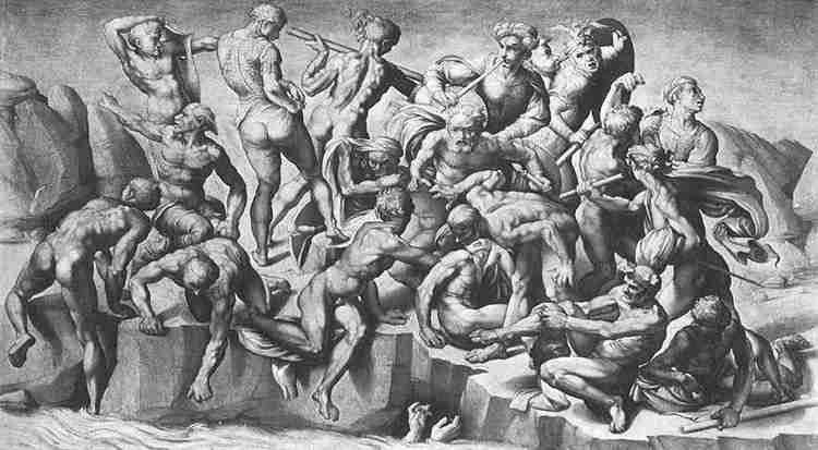 Bastiano Da Sangallo's reproduction of one episode of Michelangelo's cartoon