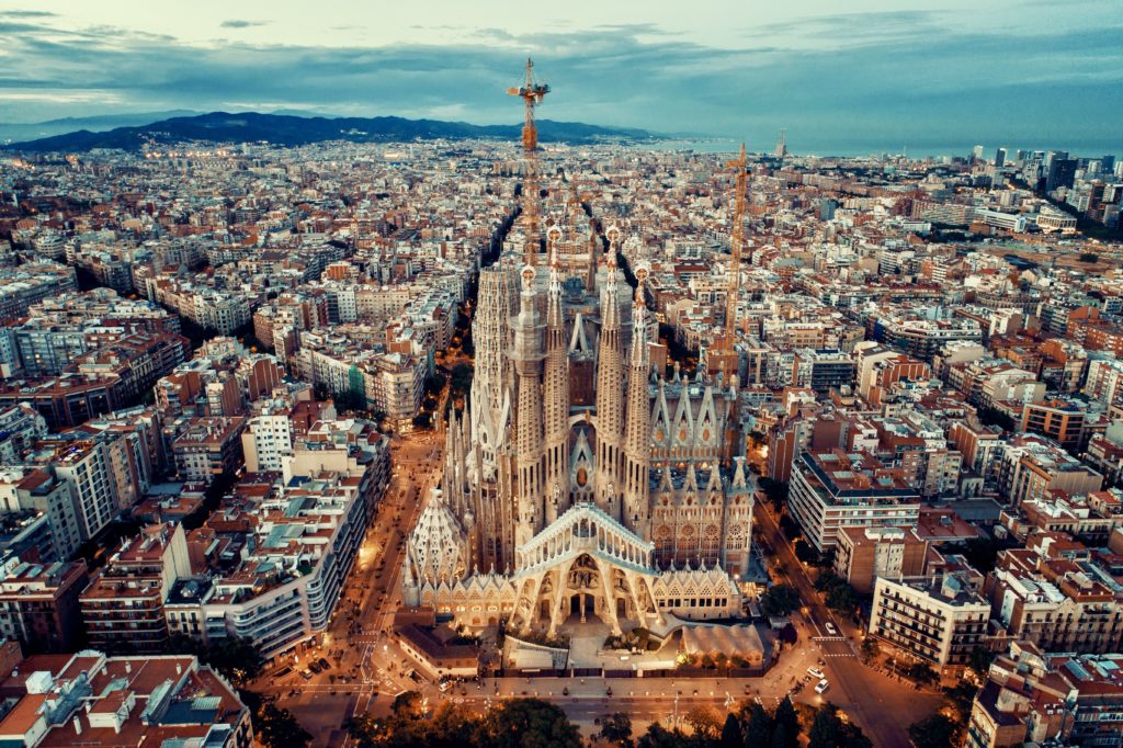 aerial view of Sagrada Familia