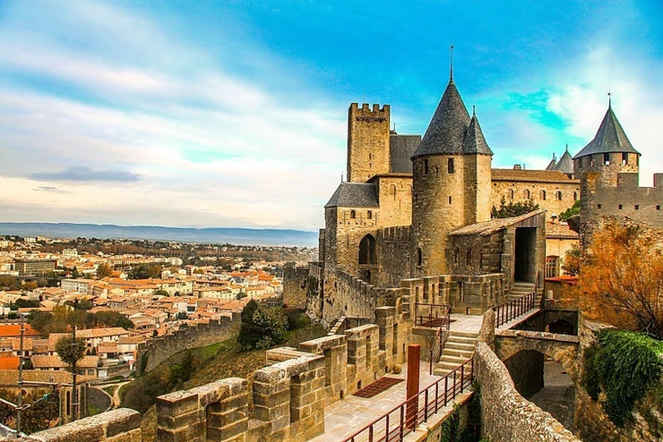 walls and towers of the fortified city of Carcassonne