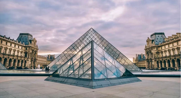the I.M.Pei Pyramid at the Louvre Museum in Paris