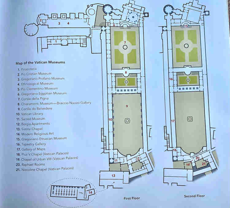 map of the Vatican Museums