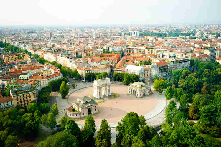 panoramic view of Milan
