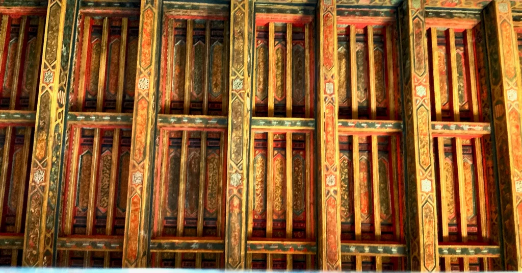 painted wooden ceiling