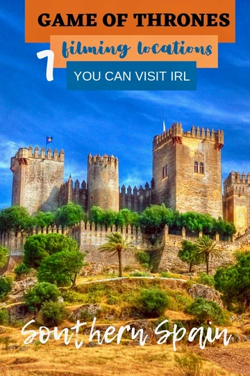 Pinterest pin graphic for Gam of Thrones locations in southern Spain