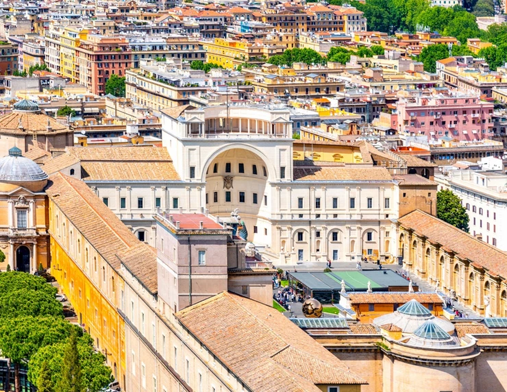 aerial view of the Vatican Museums