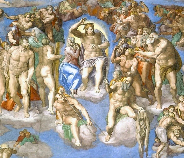 detail of The Last Judgment on the altar wall