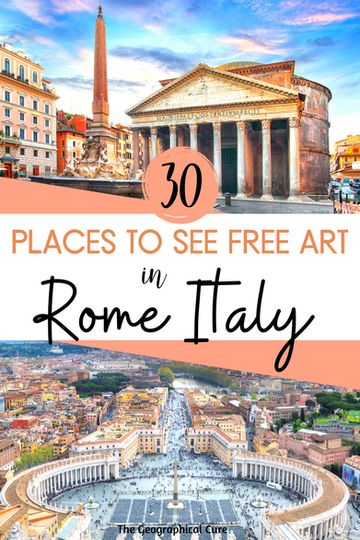 Pinterest pin for the best places to see free art in Rome