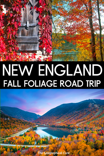 Pinterest pin for one week fall foliage itinerary for New England