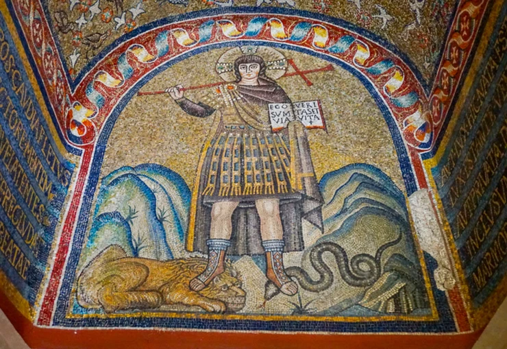 Jesus as a warrior king in the chapel of Sant'Andrea