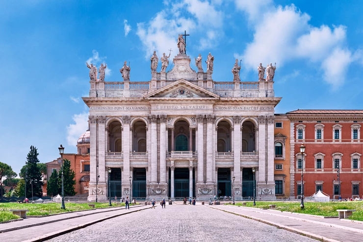the grand facade of Basilica of St. John Lateran
