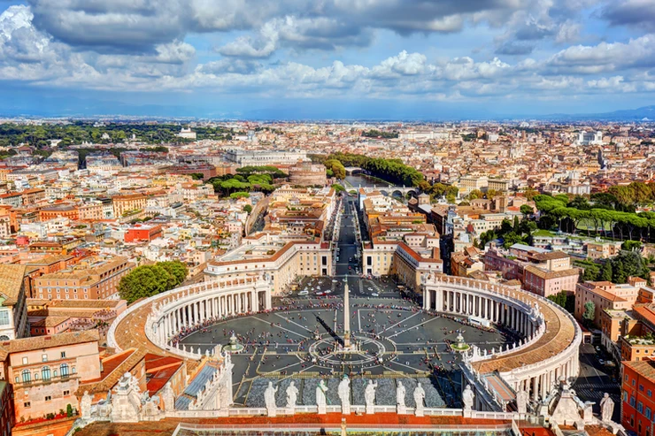 view of St. Peter's Square, designed by Bernini