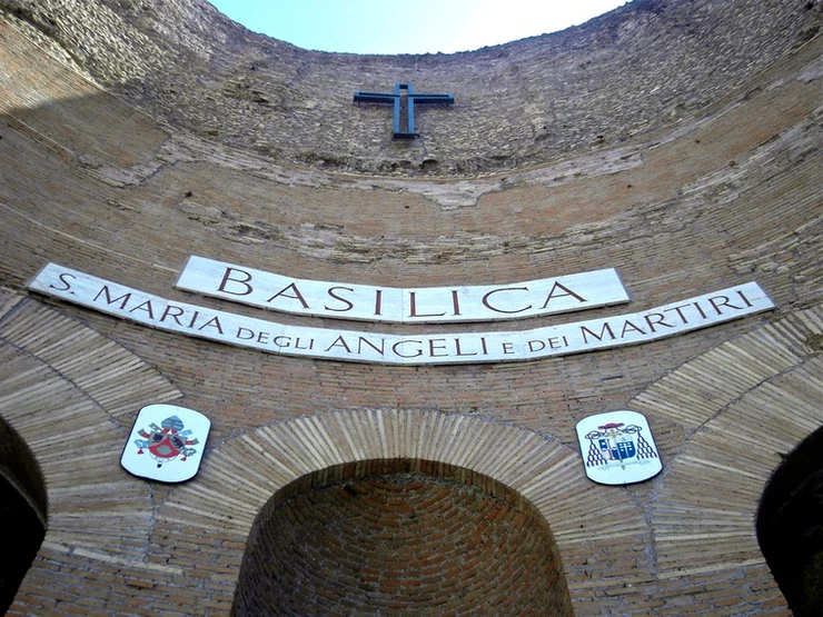 Basilica of St. Mary of the Angels, a beautiful church in Rome designed by Michelangelo