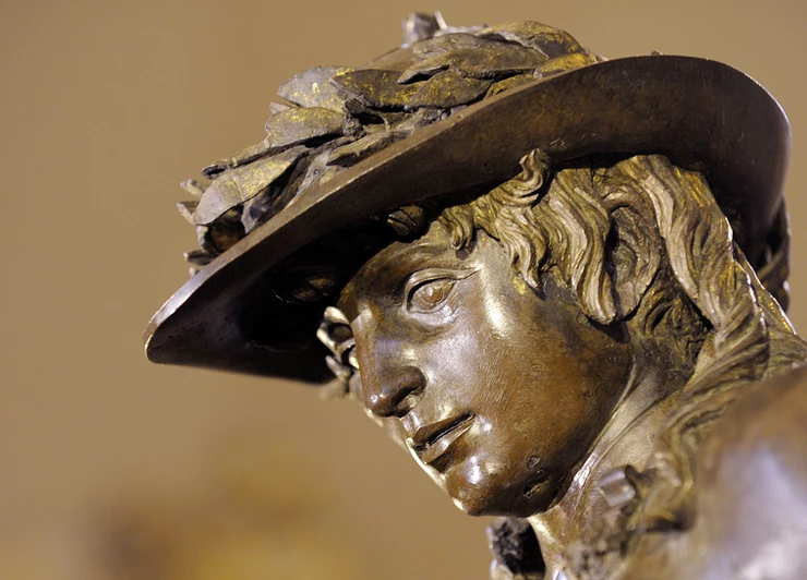 detail of Donatello's Bronze David