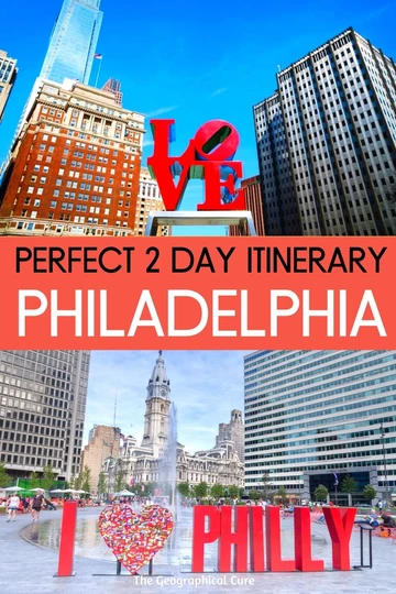 Pinterest pin for 2 days in Philadelphia itinerary