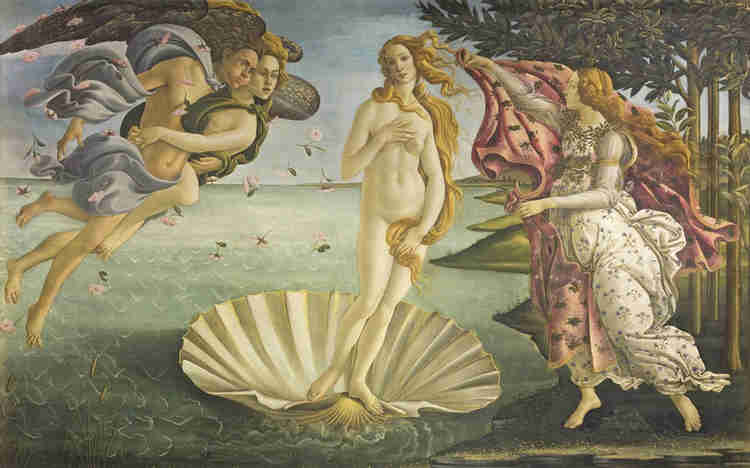 Sandro Botticelli's famed Birth of Venus in the Uffizi Gallery