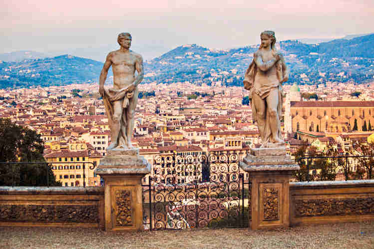 view of Florence from the Bardini Gardens